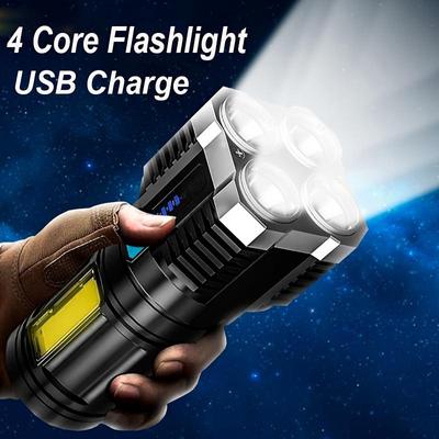 Multi-function LED Display Flashlight 4-Mode Brightness Adjustment for Outdoor Emergency Use
