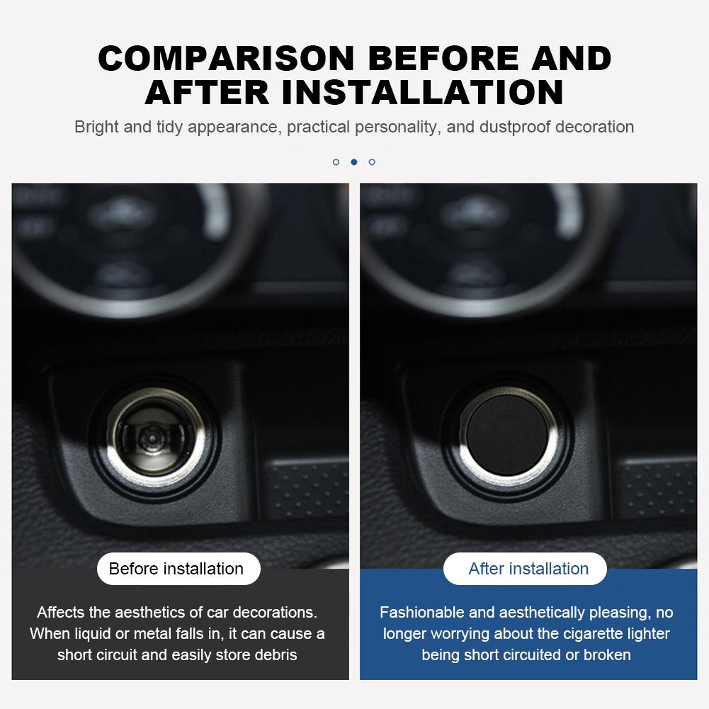 2 ks Zátka tlačítka zapalovače do auta Kryt protiprachový Kryt zásuvky Napájecí zásuvky Hliníková slitina Krytka tlačítka zapalování pro univerzální auto