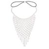 European and American Fashion Rhinestone Mask Female, Sexy Exaggerated Grid Hollow Tassel Decoration