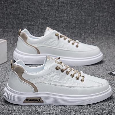 Lässige Sportschuhe für Herren, verschleißfeste, rutschfeste flache Schuhe für die Arbeit, Freizeit, den Sport und trendige weiße Schuhe für Herren