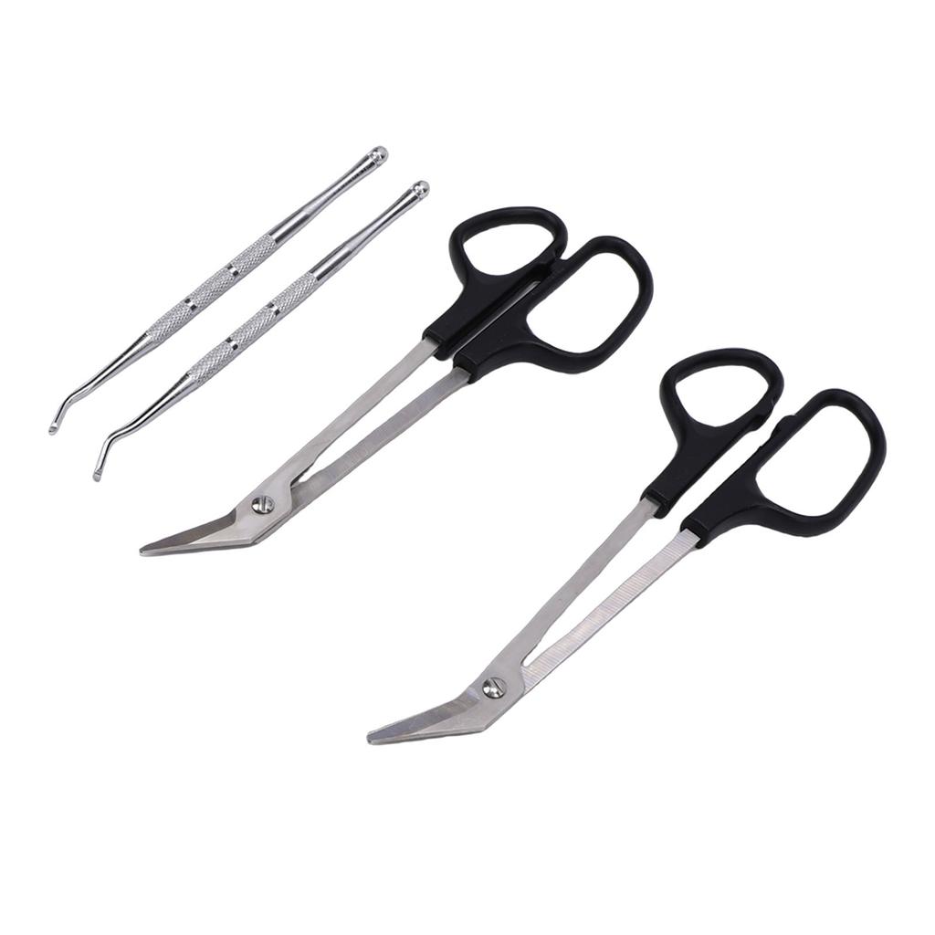 Long Handle Toenail Scissors Stainless Steel Bandage Scissors with Nail Lifters for Salon Home Use