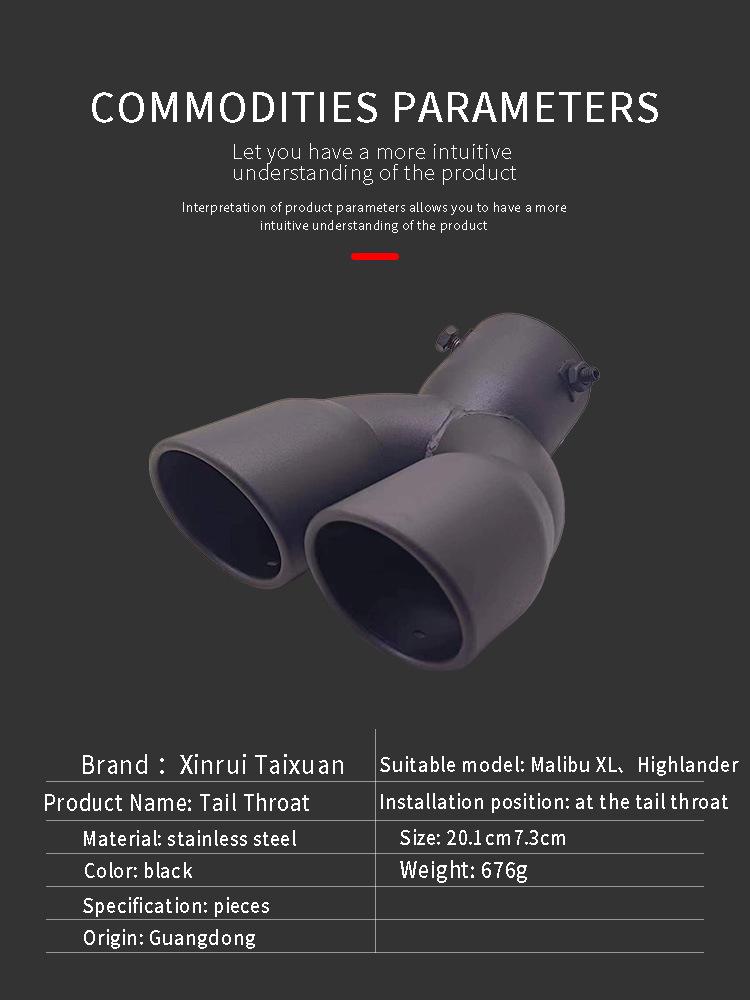 Doppelrohr-Edelstahl-Auspuffschalldämpfer für Malibu XL und Highlander