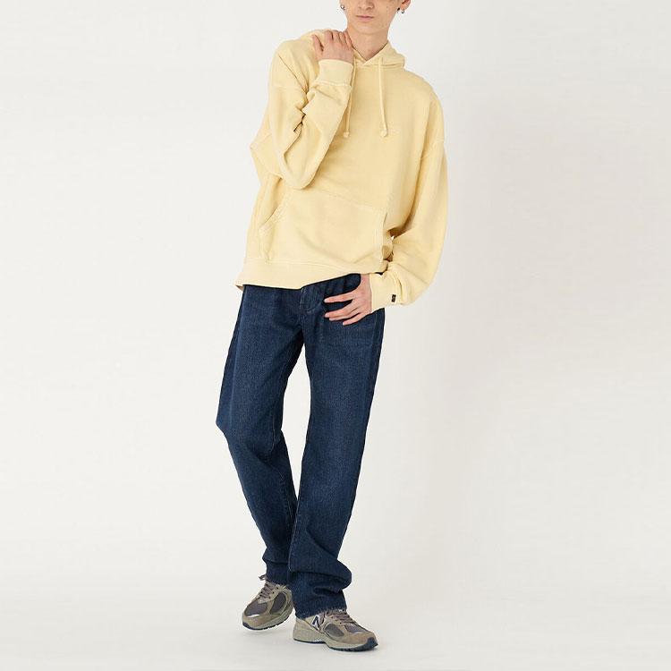 Levis Solid Color Loose Fit Drawstring Hoodie T-Shirt Men Tops Yellow A0747-0029
