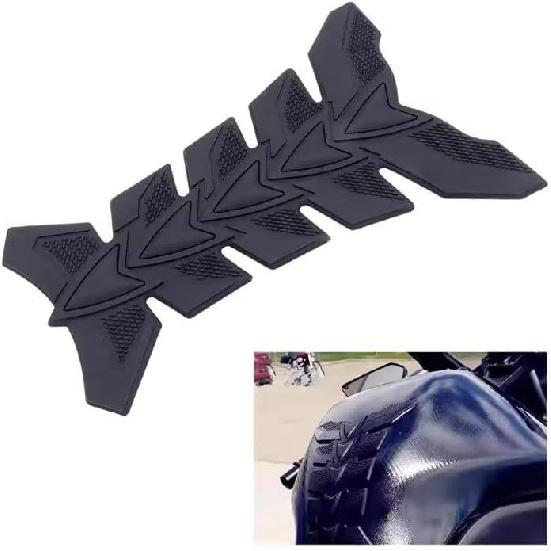 3D Protector Decal Sticker, Motorcycle Tank Protector, Motorcycle Gel Oil Gas Tank Pad Fish Bone Protector Decal Sticker Pad Decor Rubber(black)