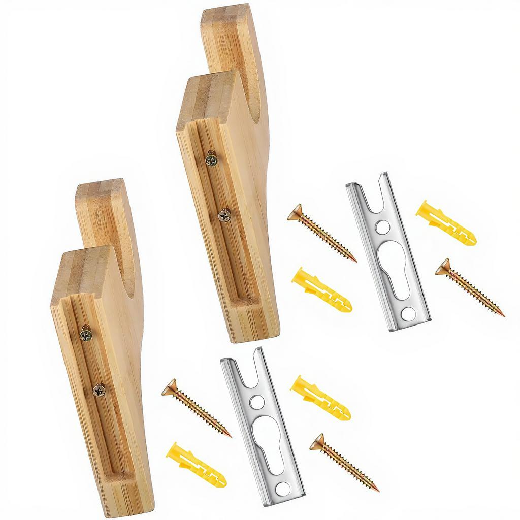 2balení Dřevěné držáky na záclonovou tyč pro tyč 2 palce Klasické 3 1/2 palce Držák s výstupkem pro koupelnu Ložnici Obývací pokoj Kuchyň