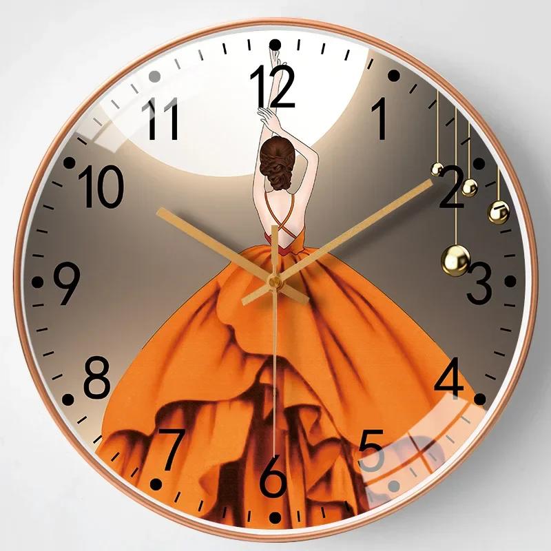 8 Inch Silent Wall Clock Living Room Home Punch-free Modern Simple Creative Net Red Clock Silent Bedroom Quartz Clock