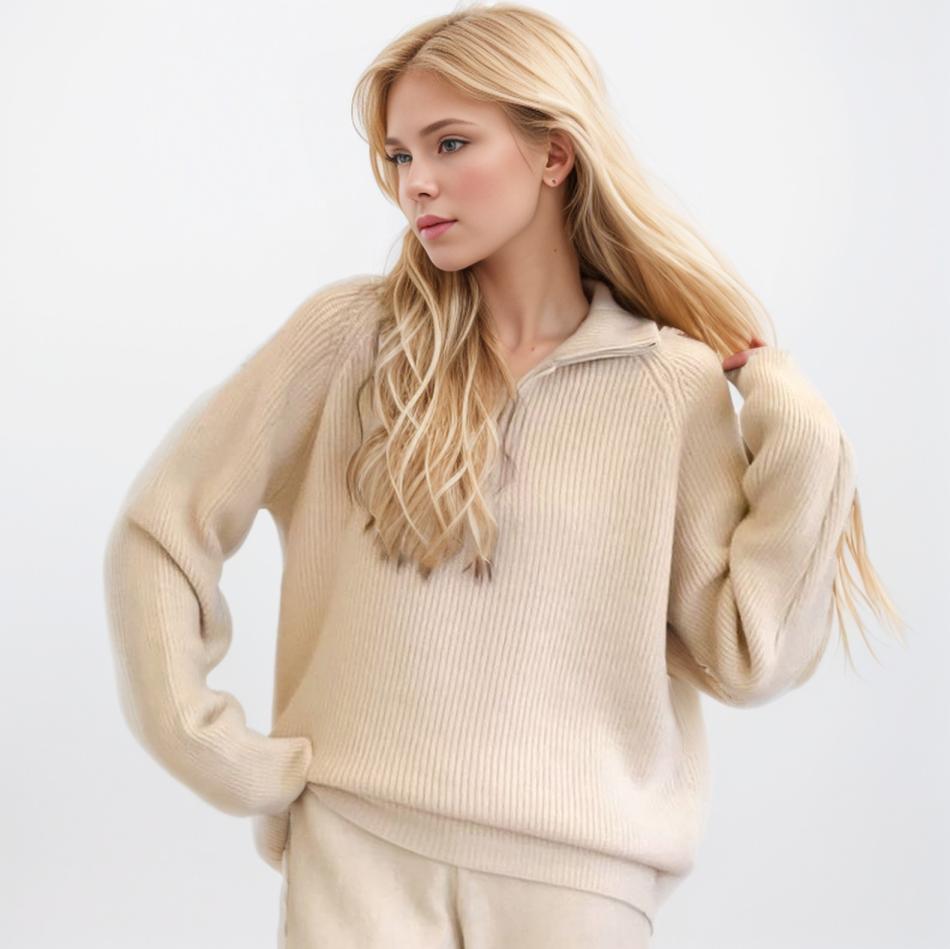 

DIMANAF 2024 Осень Женские свитера Зимние пуловеры Топы Женские водолазки на молнии Трикотажные базовые однотонные футболки Рубашка XL