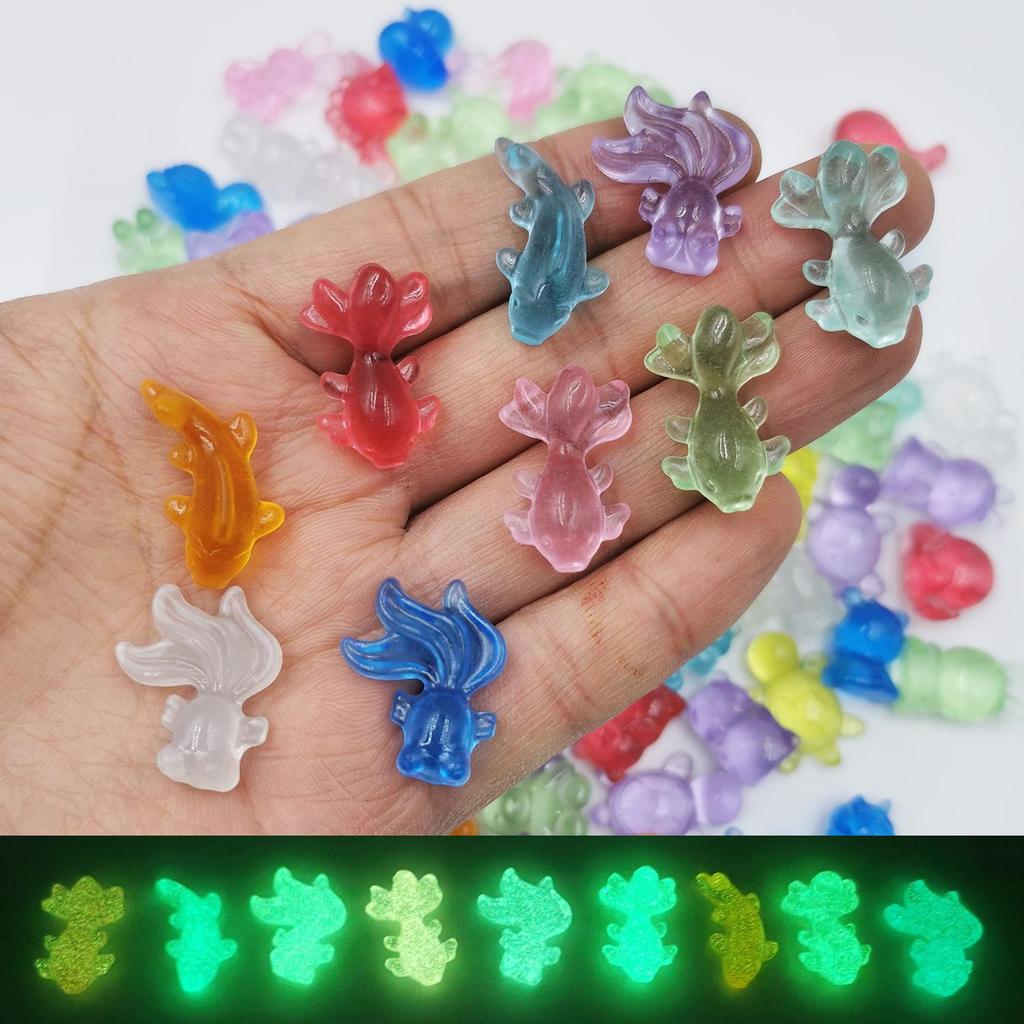 Luminous Cute Animal Mini Ornaments: Turtle, Bear, Rabbit - Handmade Glowing Accessories