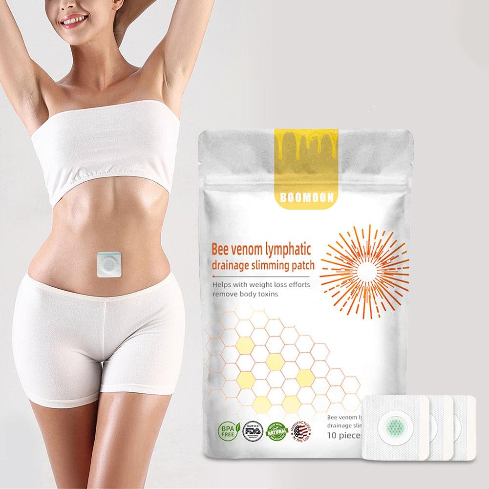 7/10Pcs Bee Venom Patches Fat Burning Anti-Swelling Slimming Patch Venom Lymphatic Drainage Patches for Men Women Body Shaping