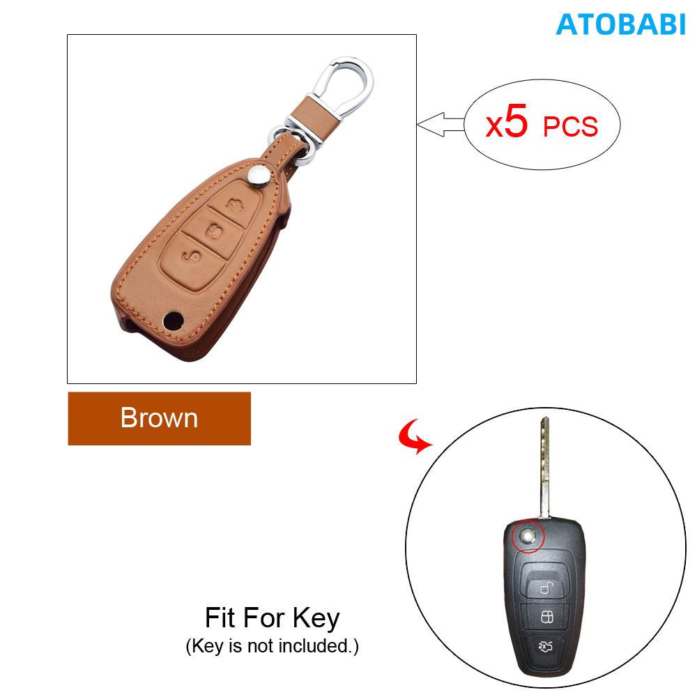 Leather Car Key Cover Bag For Ford Focus Transit C-Max S-Max Galaxy Mondeo Tourneo Fusion Flip Remote Fobs Shell Protector Cases