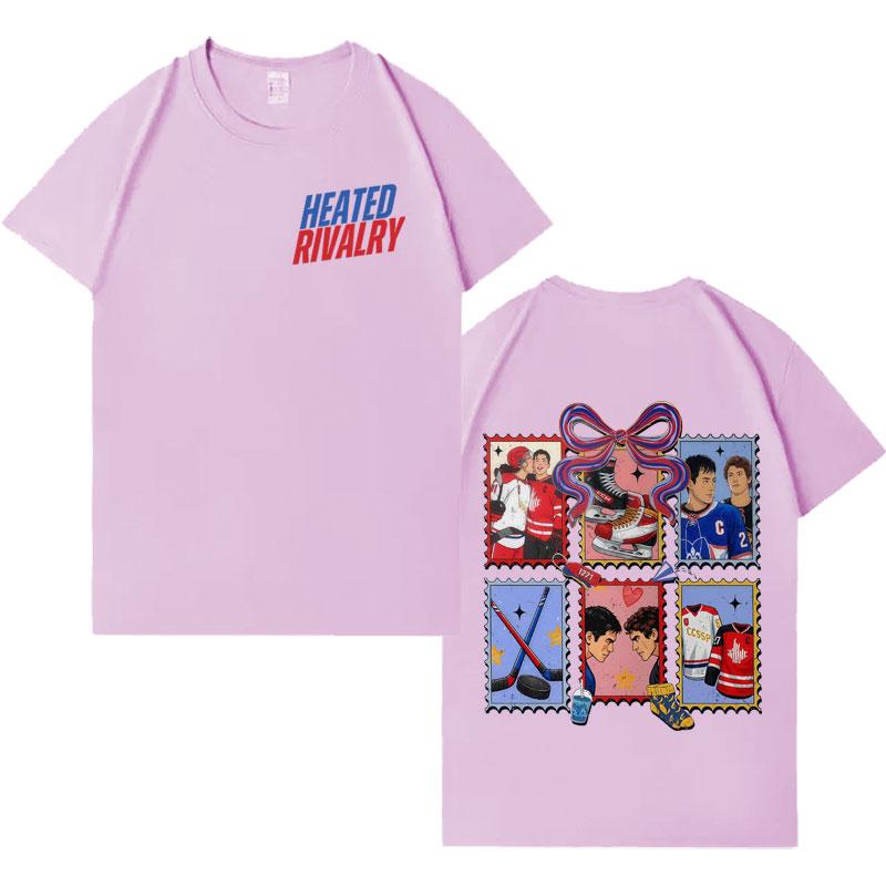 Streetwear Ognisty Rywalizacja Shane Hollander Ilya Rozanov Modny T-shirt z Okrągłym Dekoltem Męski Damski Krótki Rękaw Pop Oversize Codzienne Top