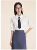 Women's Short-Sleeve White Wrinkle-Resistant Professional Shirt and Suit Dress Set for Work or Interviews