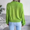Women Autumn Winter Knitted Cardigan Long Sleeve V Neck Printed Single Breasted Sweater