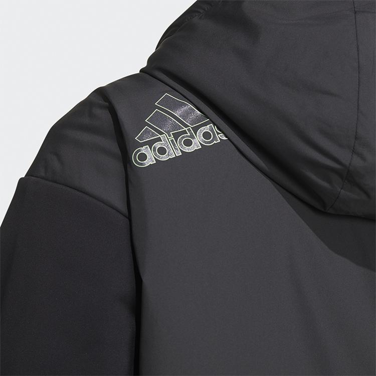 adidas Giacca Imbottita Urbana con Cappuccio Riflettente per Sport all'Aria Aperta da Uomo Nera GV3518