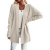Plus Size Women's Casual Solid Color Pocket Knit Cardigan