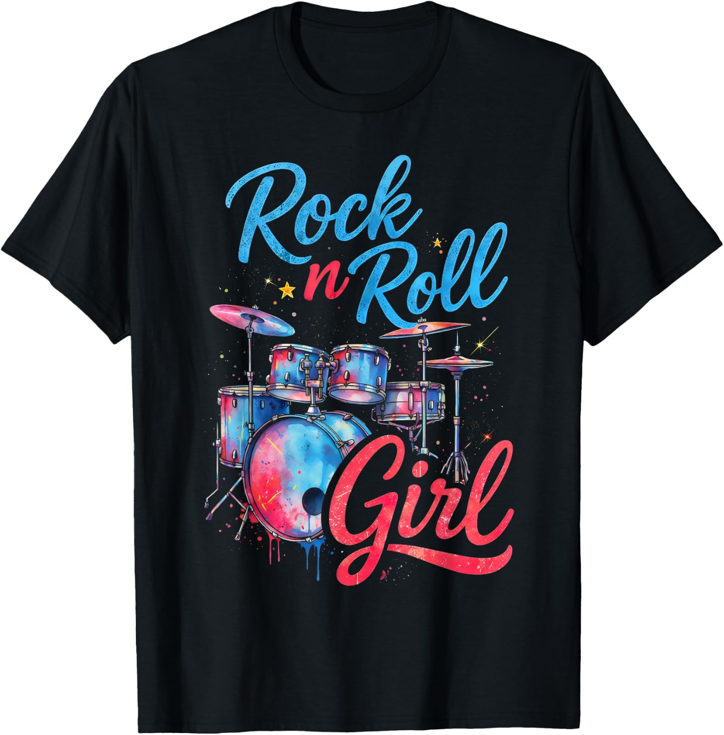 Rock n Roll Girl Band Drummer Music Lover Girls & Women T-Shirt Unisex T-Shirt S