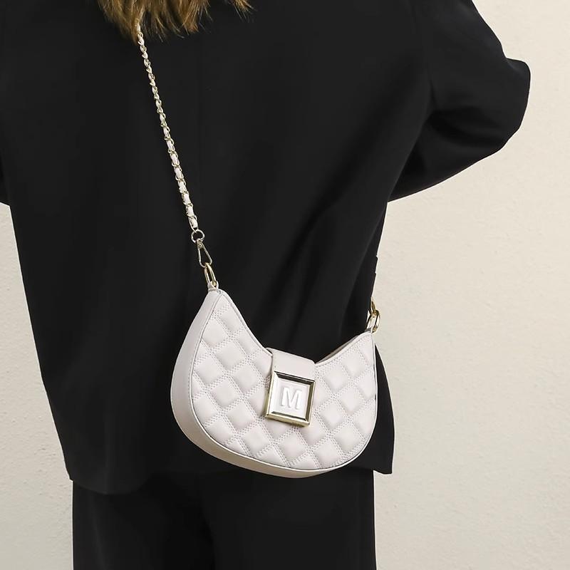 Premium bag women's new fashion diamond shoulder armpit bag versatile niche texture chain messenger bag