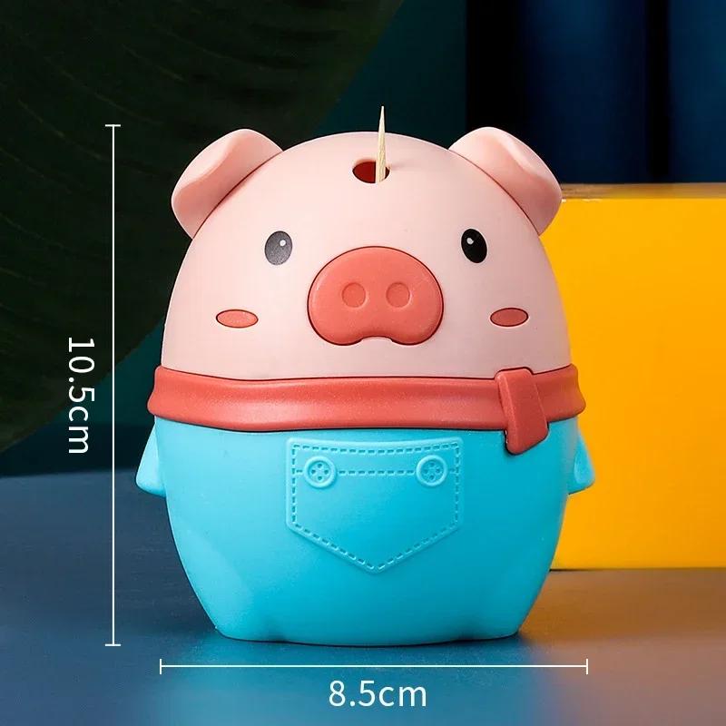 Press-type Automatic Pop-up Toothpick Box Household Creative Cartoon Restaurant Little Pig Toothpick Holder Daily Toothpick Box