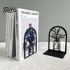 Office Desk Organizer 1 Pair Flower Metal Bookends, Decorative Vase Book Ends for Artistic Bookend Shelves, Black Holder Stopper Home Reading