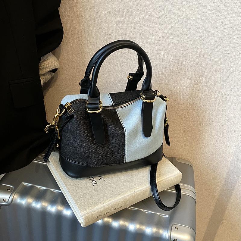 Denim winter personalized simple women's bag large capacity new women's commuter bag contrasting color Korean version handbag