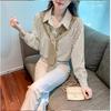 Spring and Summer Temperament Striped Shawl Shirt Women's Design Sense Fake Two Pieces Loose and Thin Trend Versatile Small Fragrance