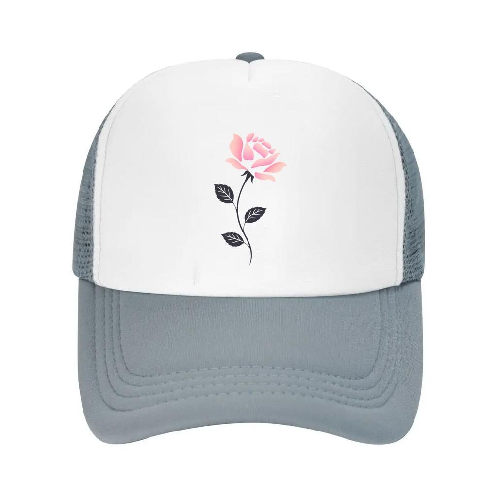 Blush Botanical Bloom Silhouette Art Mesh Baseball Cap Casual Hat Outdoor For Womens Unisex FeUnisex