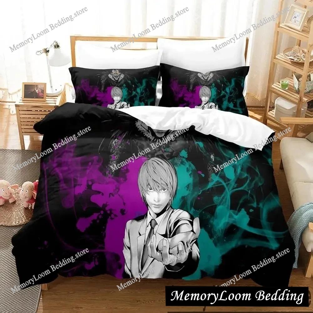 Death Anime Note Premium Luxus Bettwäsche Set Japan Cartoon Weiche Bettbezug Plüsch Bettdecke Tagesdecke Twin/Einzel Größe Bedruckt