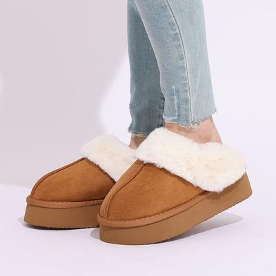 Fashion Comwarm Memory Foam Winter Warm Slippers For Women Fluffy Fuzzy Non-Slips House Shoes Soft Sole Comfort Bedroom Women Slippers