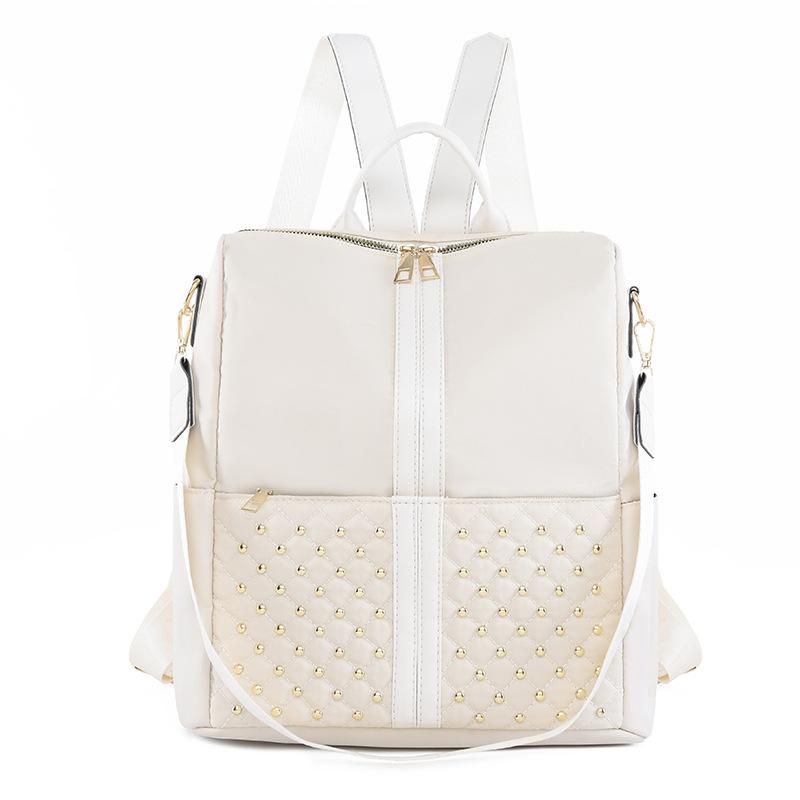 

Женский рюкзак большой вместимости с бриллиантами, многофункциональная сумка на плечо из ткани Оксфорд бежевый