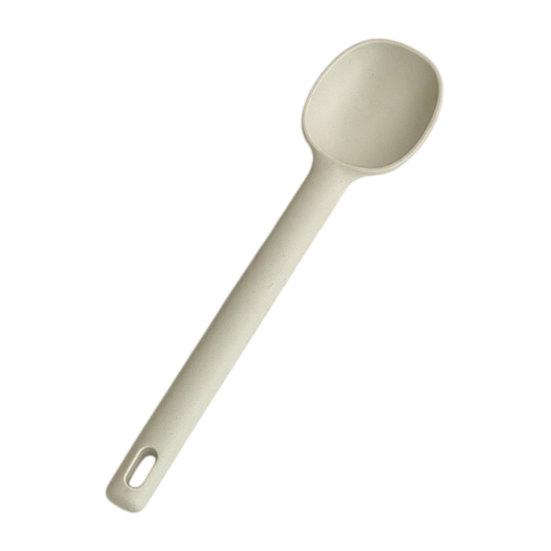 Long Handle Silicone Cooking Spoon with Hanging Hole Heat-Resistant Non-Stick Kitchen Utensil for Stir-Fry Soup Scratch-Free Essential Cooking Tool