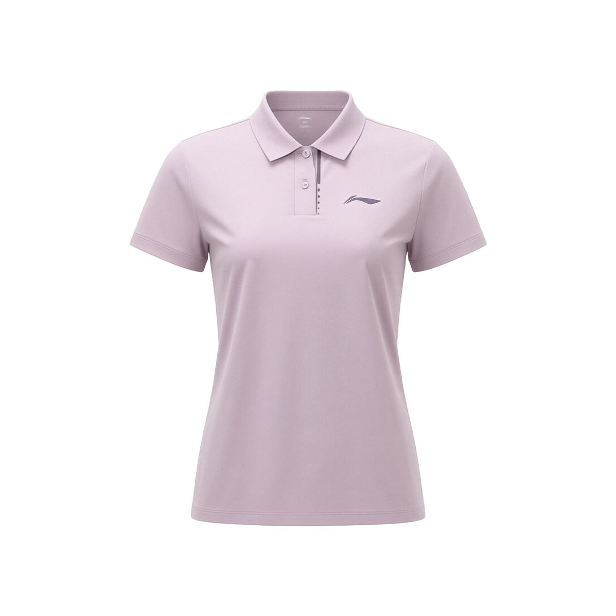 Li-Ning Classic Solid Color Simple Versatile Polo Shirt Soft Comfortable Breathable Women tops APLW658-3 S