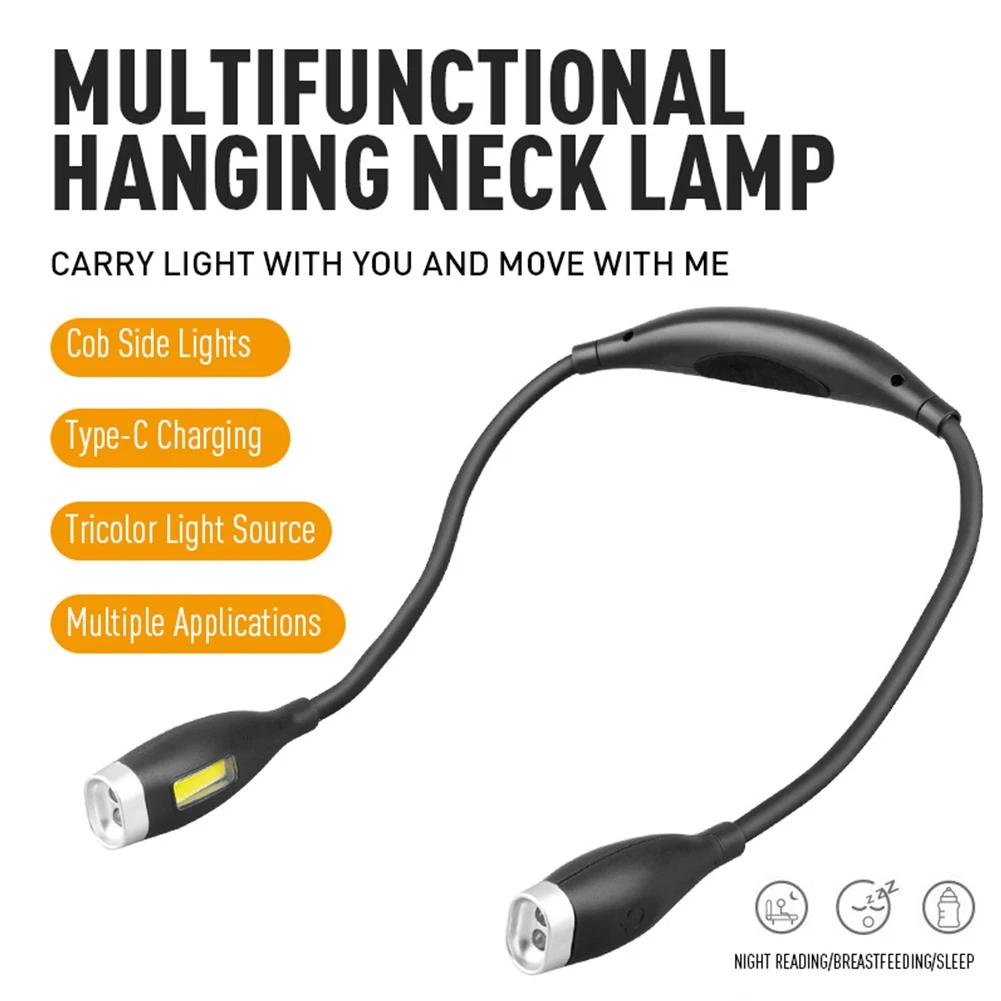 LED Reading Neck Light USB Rechargeable Book Lamp Flexible Arm Reading Book Light Read Neck Lamp Study Reading Night Light