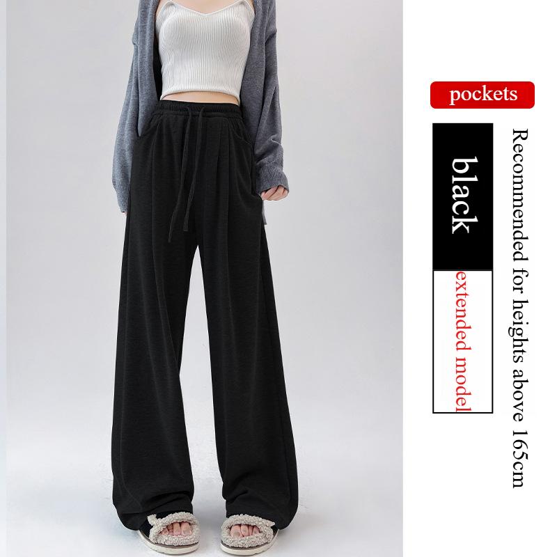 

GMXIA Женские модные повседневные брюки с однотонным принтом и высокой талией и капри XL чёрный