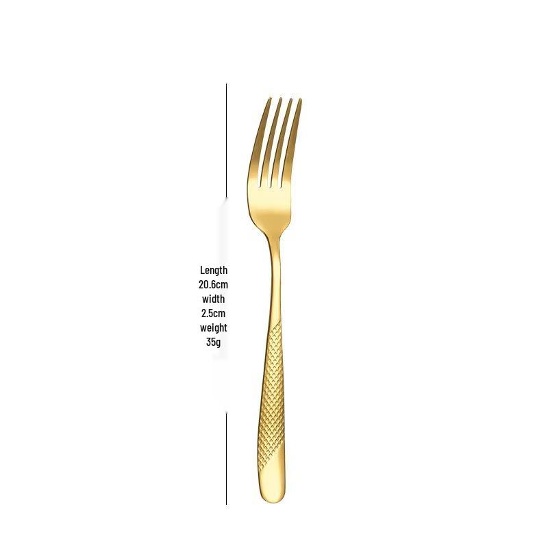 Star Diamond Gold-Plated Stainless Steel Cutlery Set: Luxury Steak Knife and Fork for Hotels