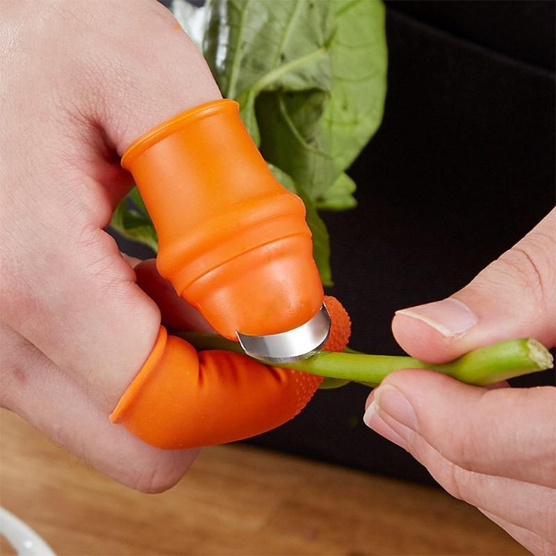 Tumkniv Magiskt verktyg för grönsaksplockning, Fingerskydd för plockning av paprika, Skydd för grönsaksplockning, Inläggningsskydd för fingrarna