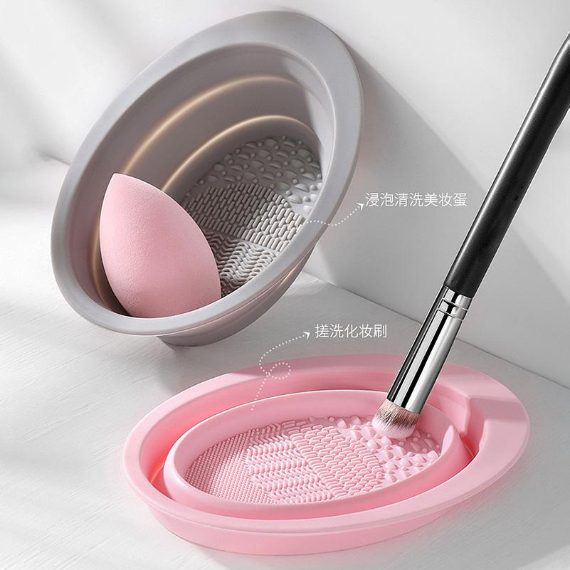 1pc Portable Silicone Makeup Brush Cleaning Mat - Easy To Clean and Convenient To Use - Practical Beauty Cleaning Tools