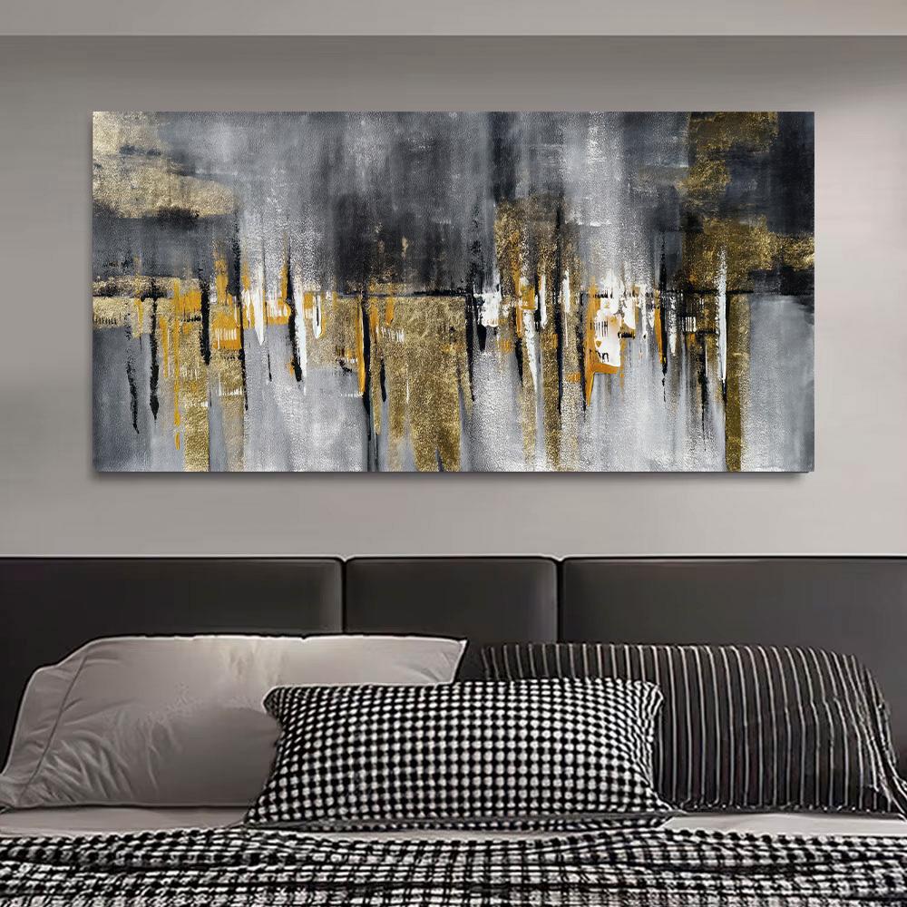Black And Golden Painted Poster Canvas Painting Modern Abstract Wall Art Decor Luxury Wall Picture For Living Room Sofa Wall Decor