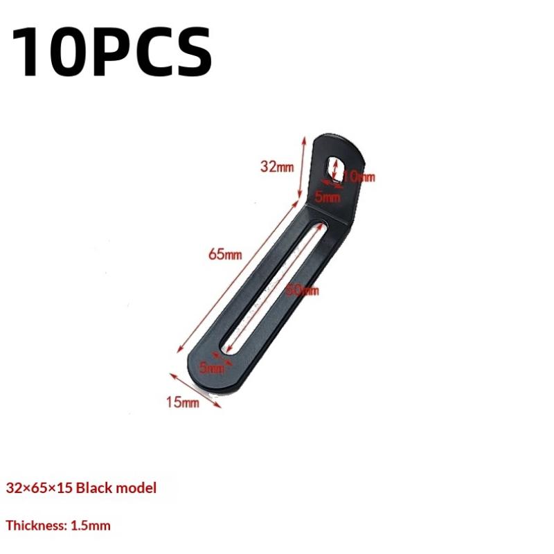 10Pcs Hardware Black Silver L-shaped Adjustable Angle Brackets Suitable For Furniture Anti Tilt Bookshelves