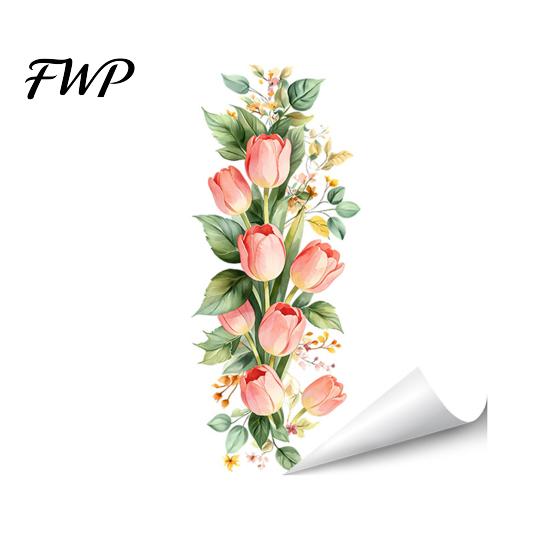 Damage-free Window Sticker Spring Summer Flowers Clings Double Sided Tulip/Rose/Wildflowers Decorative Cling In Vase Decals Anti-Collision Glass Door