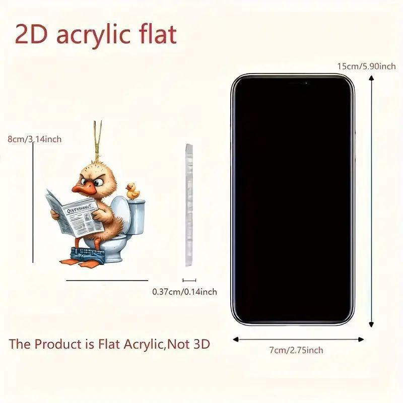 

Duck Adorable Acrylic Pendant For Car Rearview Mirror Cute Cartoon Charm Backpack