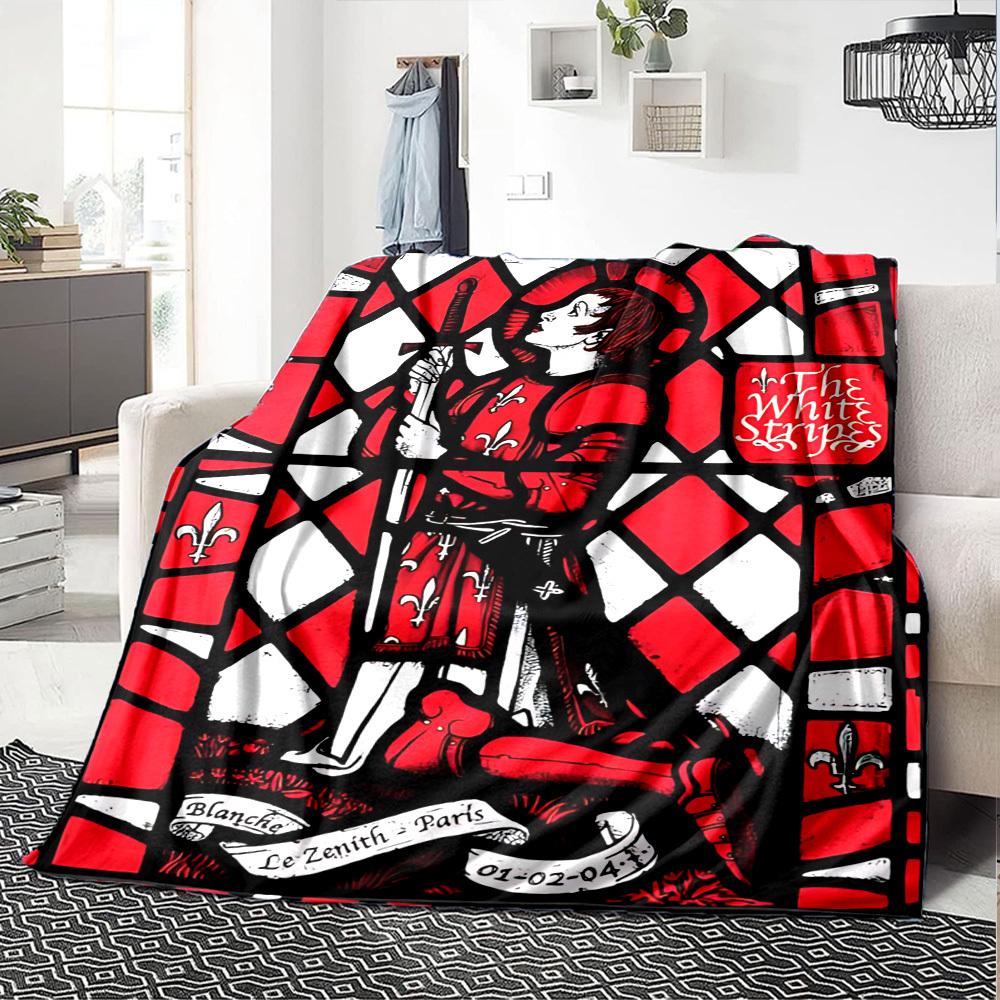 1pc Stained Glass Window Themed Printed Soft and Comfortable Home Blanket, Small Throw Blanket, Nap Blanket, Suitable as a Gift l071