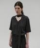 Soltipebeul Button Detail Muffler T-Shirt [Charcoal]