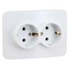EU Standard German Double Socket: Two-Pin European Grounded Wall Outlet