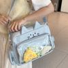 Geantă de umăr drăguță transparentă cu pisică, geantă crossbody student cu capacitate mare, geantă anime din pânză