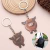 Wooden Portable Highland Cow Decor Keychain Car Key Buckle Highland Cow Keyring Funny Highland Cow