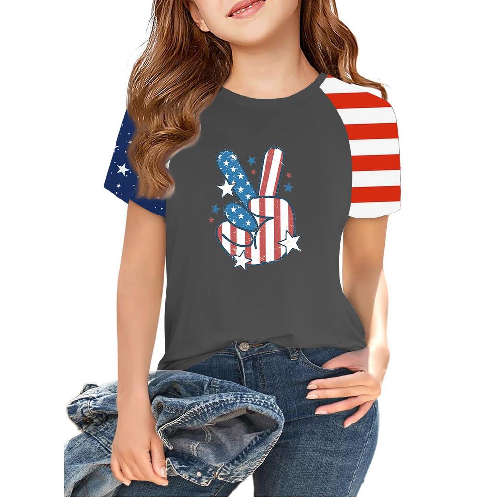 Oberteile für Jugendliche Kinder Jungen und Mädchen 2-10 Jahre Rundhals Kurzarm Trendige Oberteile