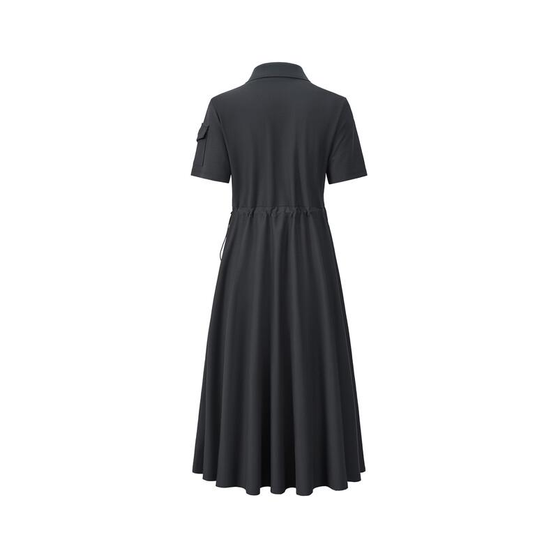 Giovanni Valentino Casual Lapel Short Sleeve A-Line Dress