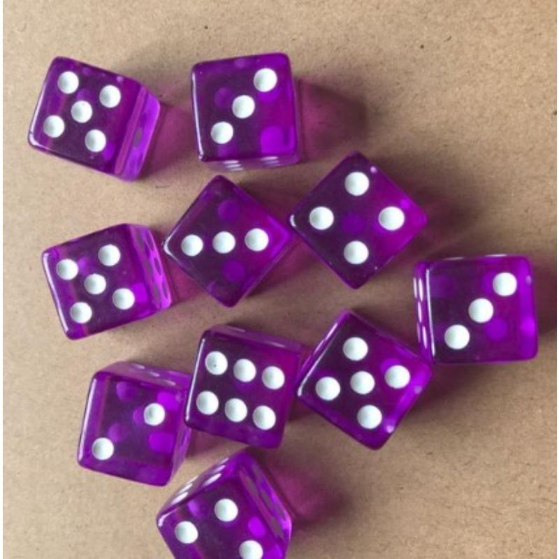 

9/10 шт/коробка 16 мм Одноколірні Прозорі Кольорові Ігрові Кубики Настільна Гра Цифрові Кубики Квадратна Форма Різнокольорові Кубики з Точками 10pcs