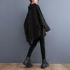 Plus Size Women Loose Black Zipper Irregular Casual Sweatshirt Long Sleeve Big Size Oversized Spring Autumn Hoodie