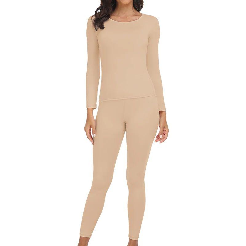 Women's Thermal Underwear Sets Long Johns with Polyester-Lined Winter Warmth for Skiing & Cold Weathe
